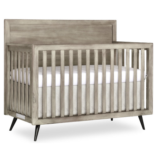 Evolur Stilnovo Mid Century 4-in-1 Convertible Crib, Windsor Oak Grey