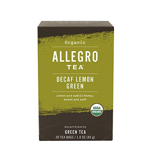 Allegro Tea, Organic Decaf Lemon Green Tea Bags, 20 Ct