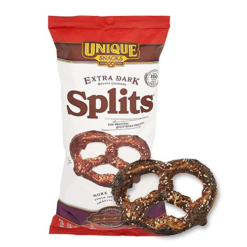 Unique Snacks Extra Dark Splits Pretzels, Delicious Vegan, Homestyle Baked, Certified Ou Kosher And Non-gmo, No Artificial Flavor, 11 Oz Bags (pack Of 3)