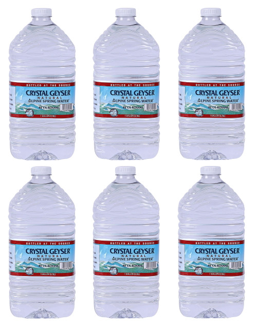 Crystal Geyser Alpine Spring Water, 1 Gallon Jug, Case Of 6