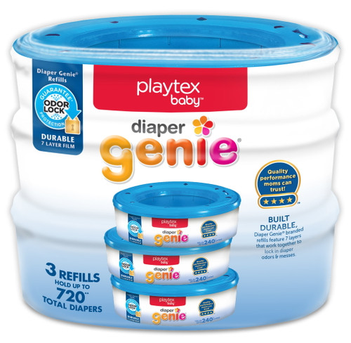 Playtex Baby Diaper Genie Diaper Pail Refills, 3 Pk, 720 Ct