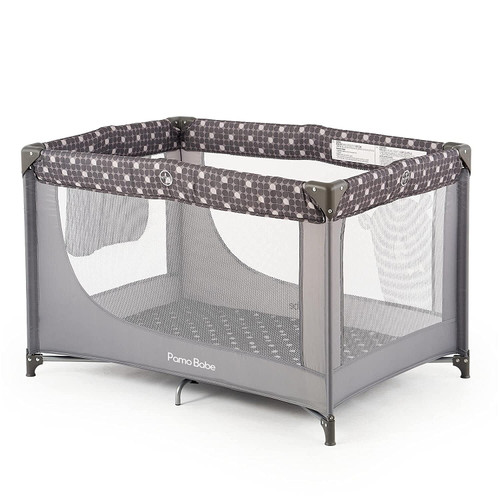 Pamo Babe Unisex Portable Sturdy Play Yard And Playpen With Mattress And Carry Bag(gray)