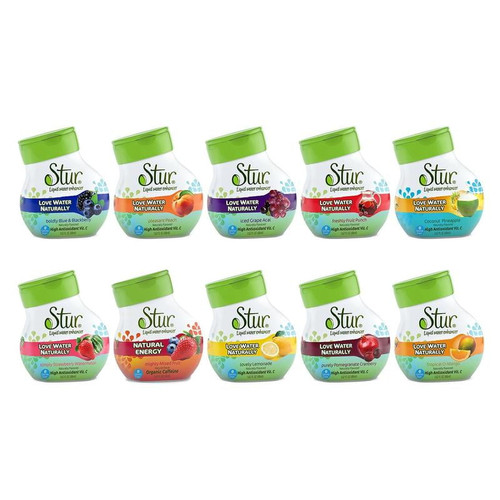 Stur - Variety, Liquid Water Enhancer Drink Mix, 1.62 Fl Oz Bottle (10 Pack)