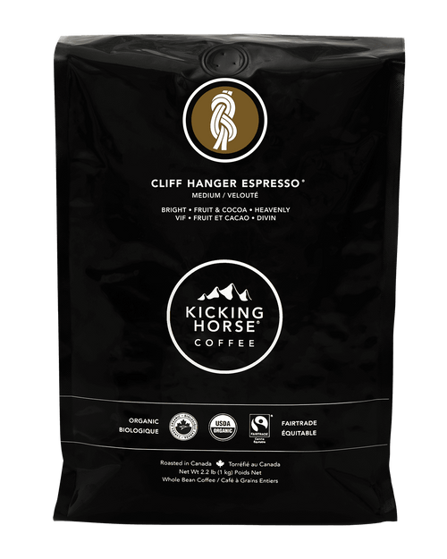 Kicking Horse Coffee, Cliff Hanger Espresso, Medium Roast, Whole Bean, 2.2 Lb - Certified Organic, Fairtrade, Kosher Coffee