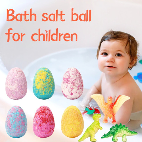 6pcs/set Bath Bomb Dinosaur Egg Shape Aromatic Gently Clean Plant Extract Bubble Soap Home Children Bath Ball For Kids