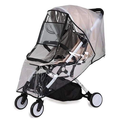 Wilsltar Rainproof Stroller Cover Universal Waterproof Transparent Stroller Cover For Wind Snow Dust Ventilation Clear