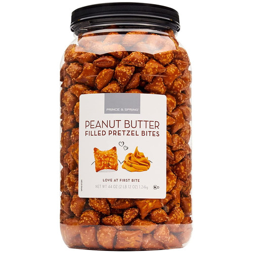 Prince & Spring Peanut Butter Filled Pretzel Bites, 44 Oz. Jar
