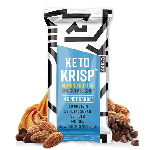 Keto Krisp Protein-rich Snack Bars, Almond Butter Chocolate Chip, 12-pack