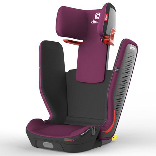 Diono Monterey 5ist Fixsafe Rigid Latch High Back Booster Car Seat With Exapandable Height And Width And Compact Fold, Purple Plum