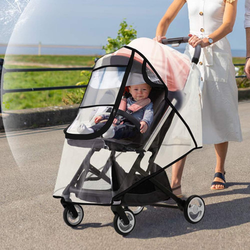 Yirtree Stroller Rain Cover & Mosquito Net,weather Shield Accessories - Protect From Rain Wind Snow Dust Insects Water Proof Ventilate Clear-breathable Bug Shield For Baby Stroller