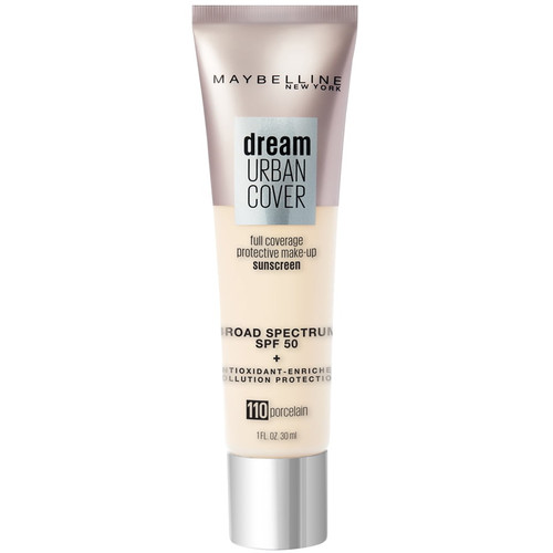 Maybelline Dream Urban Cover Flawless Coverage Foundation Makeup, Spf 50, Porcelain, 1 Fl Oz