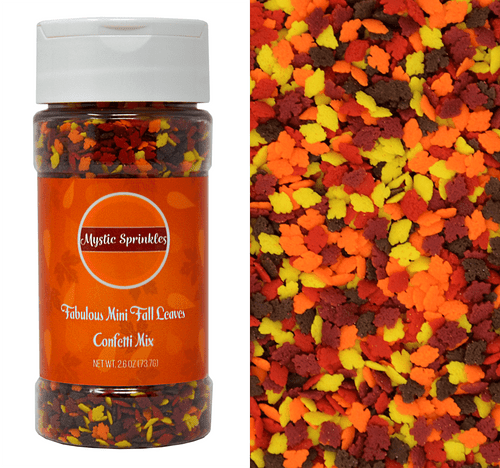 Mystic Sprinkles Fabulous Mini Fall Leaves Confetti Mix 2.6 Ounce Bottle