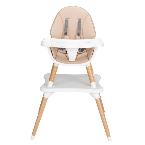 Overpatio 5-in-1 Baby High Chair Infant Booster Seats Table & Chair Set Beige