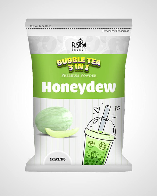 Fusion Select 2.2lb Tea Powder Honeydew Flavored-3-in-1 Drink Powder With Cream & Sugar - Instant Pre-mixed Beverage For Hot Or Cold Blends Or Yummy Frappes (honeydew)