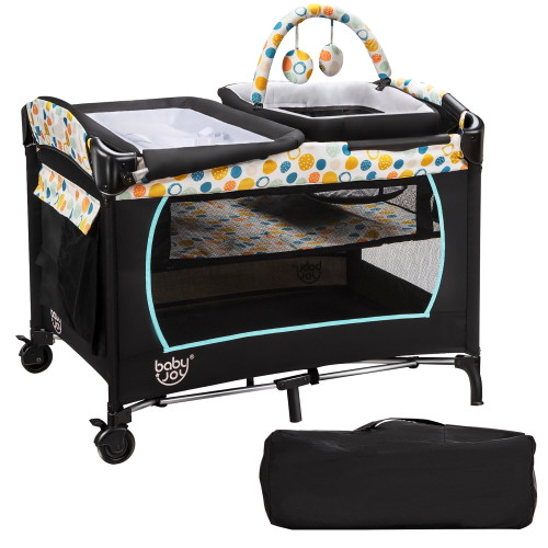 Babyjoy 4-in-1 convertible portable baby playard Newborn napper w/ changing Station
