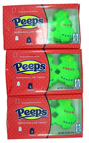 Peeps Christmas Tree Marshmallow Candy, 3 Count, Pack Of 3