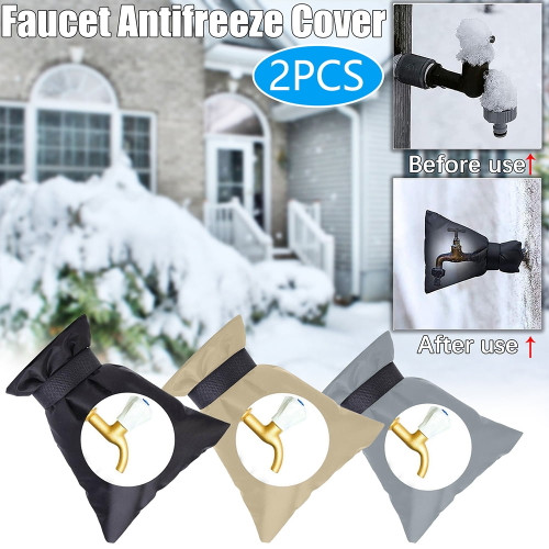 Akklian 2pcs Outdoor Faucet Cover For Winter, Waterproof Faucet Socks Faucet Protector Faucet Covers For Winter Outside, Freezing Protection For Outdoor Faucet, 8.26x5.9in