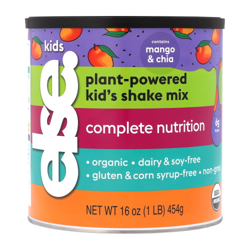 Else Plant-based Formula Organic Mango Kids Shake, Low Sugar, Clean Label, Dairy-free, Soy-free, Non-gmo