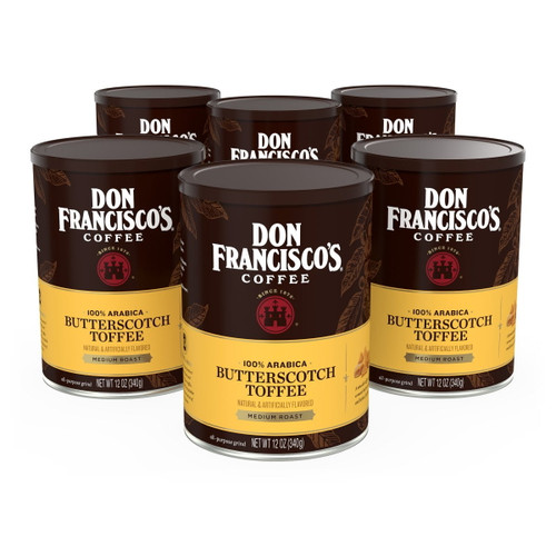 (6 Pack) Don Francisco's Coffee Butterscotch Medium Roast Ground Coffee, 12 Oz