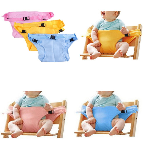 Pink Baby Portable High Chair Seat Safety Belt Foldable Sacking Dinning Seat Belts