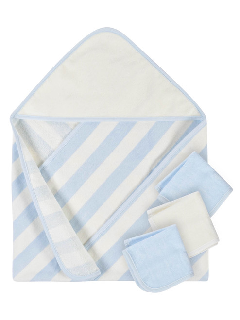 Gerber Baby Boy Or Baby Girl Unisex Hooded Terry Velour Bath Towel & Washcloths Set, 4-piece