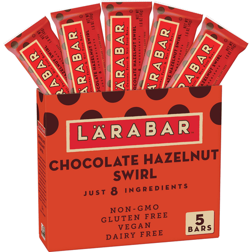 Larabar Chocolate Hazelnut Swirl, Gluten Free Vegan Fruit & Nut Bars, 5 Ct
