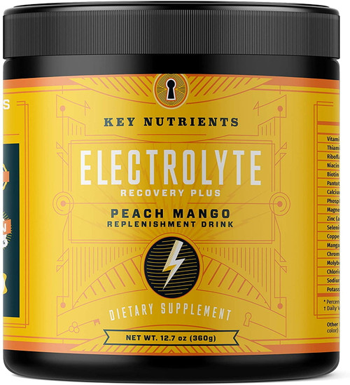 Key Nutrients Electrolyte Powder - Peach Mango - 90 Servings - Keto And Paleo Friendly, 0 Carbs, 0 Calories, Vegan And Plant Based, Sugar Free, Non Gmo, Gluten Free, Hydration Powder