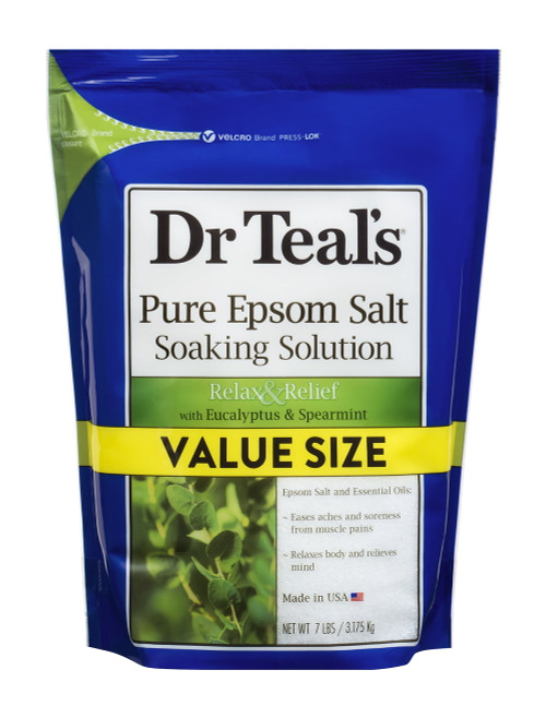 Dr Teal's Pure Epsom Salt, Relax & Relief, Eucalyptus And Spearmint, 7lbs