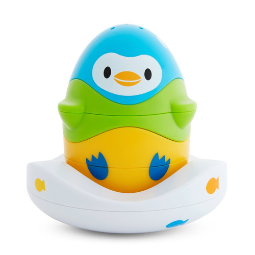 Munchkin Stack N’ Match Floating Bath Toy, Blue/green/yellow
