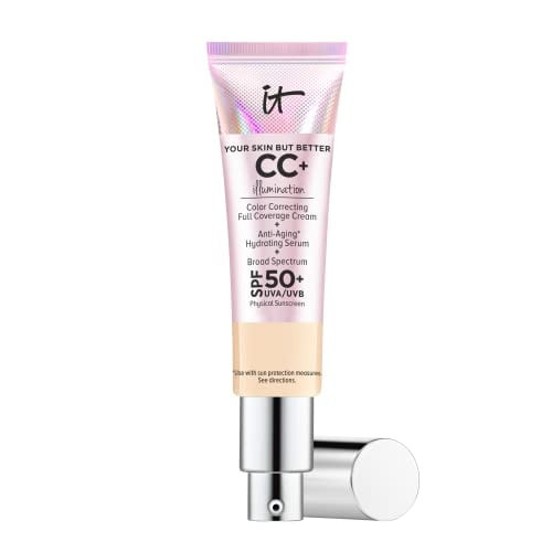 It Cosmetics Your Skin But Better Cc+ Cream Illumination, Light (w) - Color Correcting Cream, Full-coverage Foundation, Hydrating Serum & Spf 50+ Sunscreen - Radiant Finish - 1.08 Fl Oz