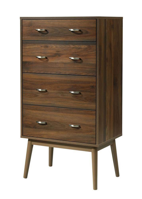 4-drawer Chest In Walnut Finish