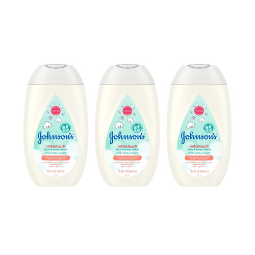 Johnson's Cottontouch Newborn Baby Face & Body Lotion, 3 X& 13.6 Fl. Oz