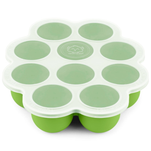 Keababies Silicone Baby Food Freezer Tray With Easy Clip-on Lid - Baby Food Freezer Tray (keagreen)