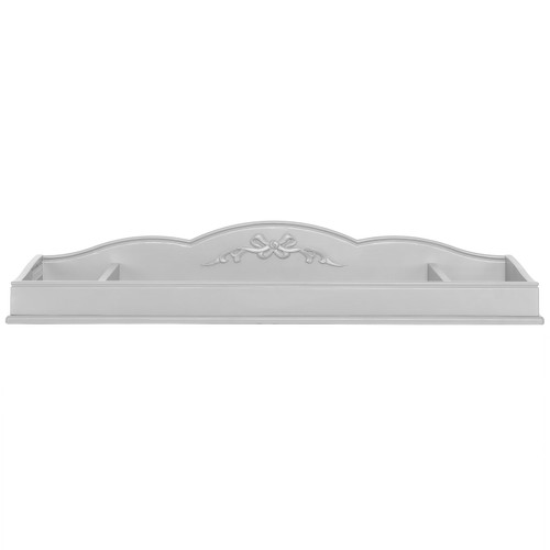 Evolur Aurora Changing Tray I Lasting Quality I Intricate Ribbon Bow Scrollwork In Akoya Grey Pearl