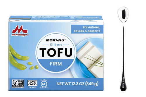 Ninechef Bundle - Mori-nu Silken Tofu (firm Flavor Pack 4) + 1 Ninechef Spoon