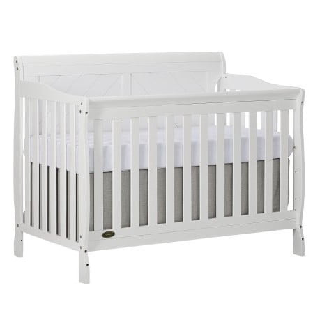 Dream On Me Ashton Full Panel Convertible 5 In 1 Crib, White
