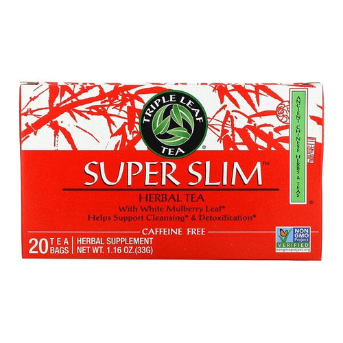 Triple Leaf Tea, Super Slim Herbal Tea, Caffeine-free, 20 Tea Bags, 1.6 Oz (33 G) (pack Of 4)