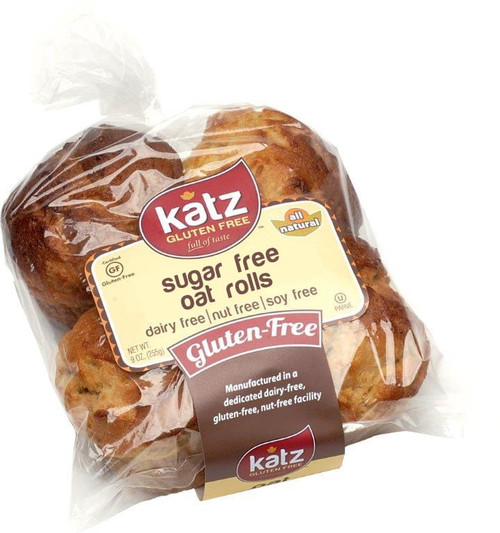 Katz Gluten Free Sugar Free Oat Rolls | Gluten Free, Dairy Free, Nut Free, Soy Free, Kosher | (3 Pack, 8.9 Ounce Each)