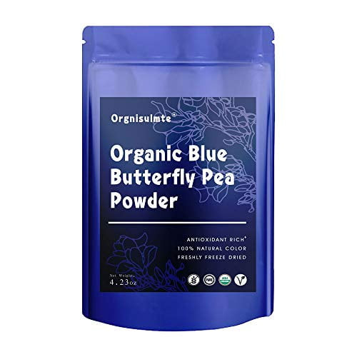 Orgnisulmte Organic Blue Butterfly Pea Powder Premium Blue Matcha Tea Powder Natural Food Coloring Butterfly Pea Flower Powder 4.32oz(120gï¼‰