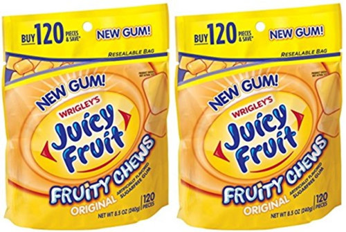 Juicy Fruit Fruity Chews Original Sugarfree Gum, 120 Piece Bag (2 Pack), Juicy Fruit Original Gum Has A One-of-a-kind, Sweet Flavor That's Been Around For More Than.., By Juicy Fruit Gum