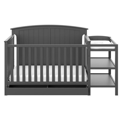 Storkcraft Steveston 5-in-1 Convertible Baby Crib & Changer, Gray