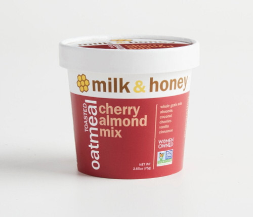 (pack Of 12) Milk & Honey Toasted Oatmeal, Cherry Almond Mix, Single Serve 2.65 Ounces Cups, Non-gmo