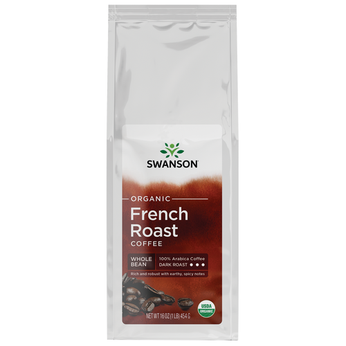 Swanson Organic French Roast Whole Bean Coffee - Dark Roast 16 Oz Package