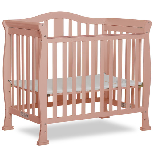 Dream On Me, Naples 4 In 1 Convertible Mini Crib, Dusty Pink