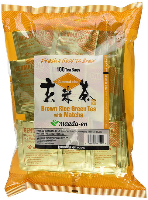 Maeda En Genmai-cha With Matcha Tea Bags, Roasted Rice, 100 Count