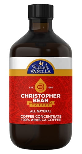 French Vanilla Cold Brew, Iced Coffee, Hot Coffee Christopher Bean Liquid Java (4 Ounce Bottle) Makes 12-16 Cups