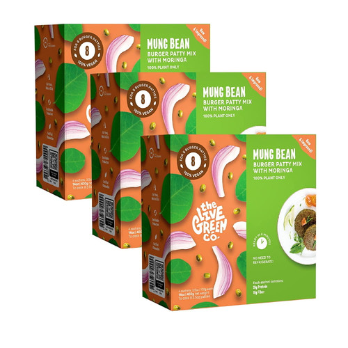 Mung And Moringa Burger Patty Mix - Plant Only Ingredients, Pack Of 3