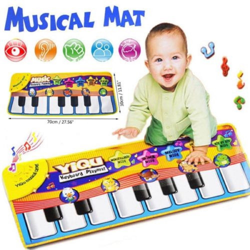 Jinsiju Baby Musical Play Mats Kid Piano Soft Mat Animal Educational Cartoon Kick Toy