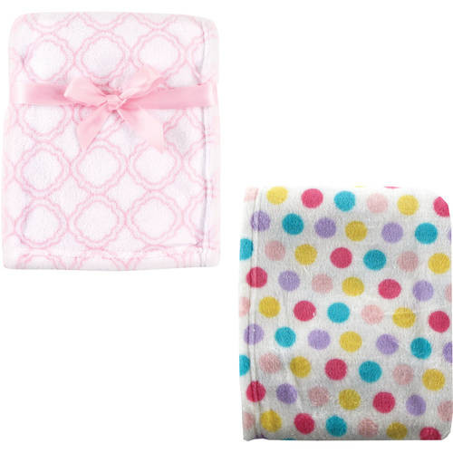 Luvable Friends Baby Girls' Coral Fleece Blanket, 2-pack, Choose Your Color