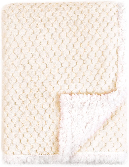 Tadpoles Popcorn Lightweight Plush And Sherpa Ultra-soft Baby Blanket, Baby Swaddle Blanket, Crib Blanket, Receiving Blanket, Super Soft Blanket, 30 X40 Inch, Natural, Cream